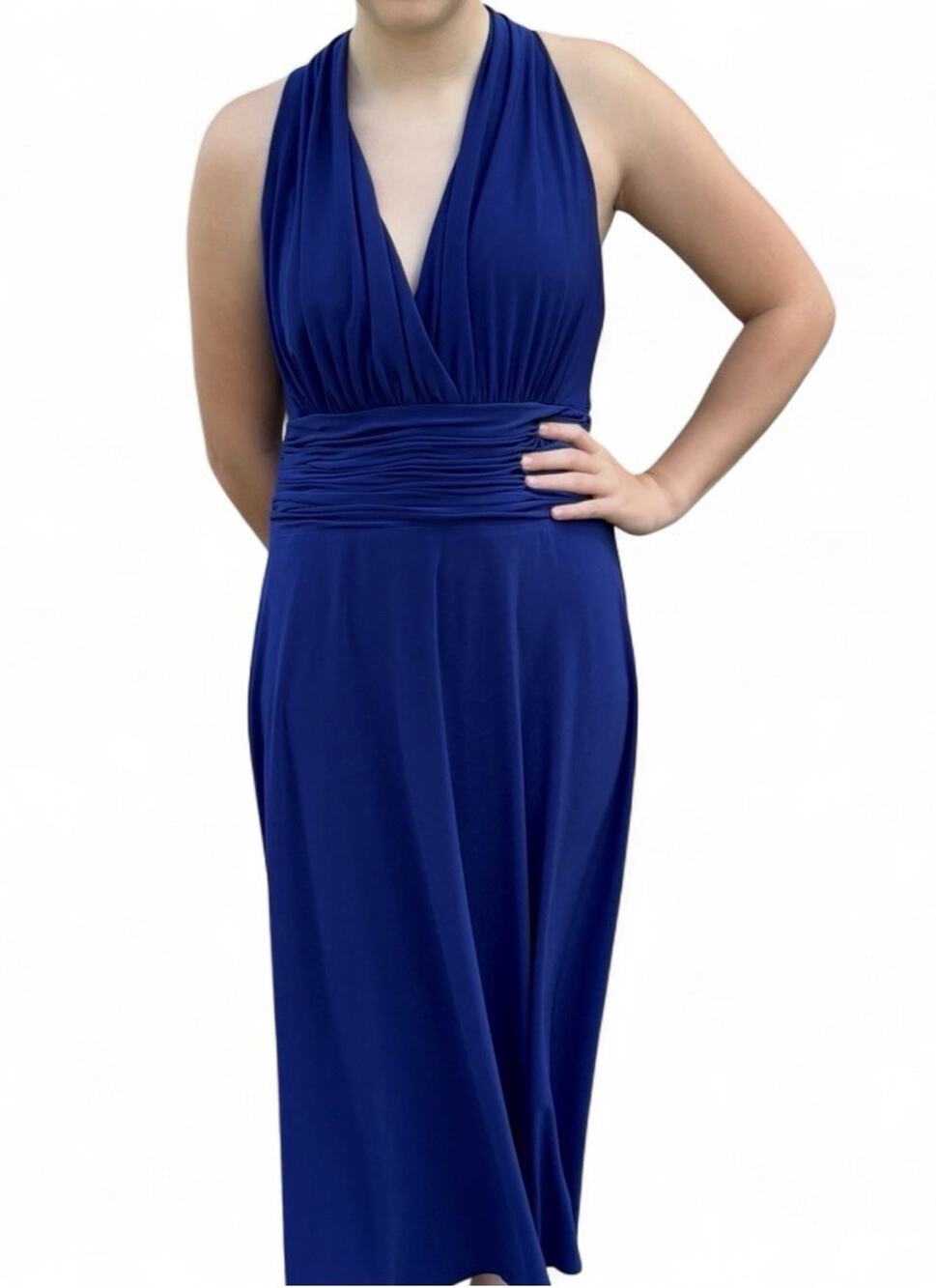 Jones Wear Royal Blue Halter Maxi Formal Dress Size 10 Homecoming